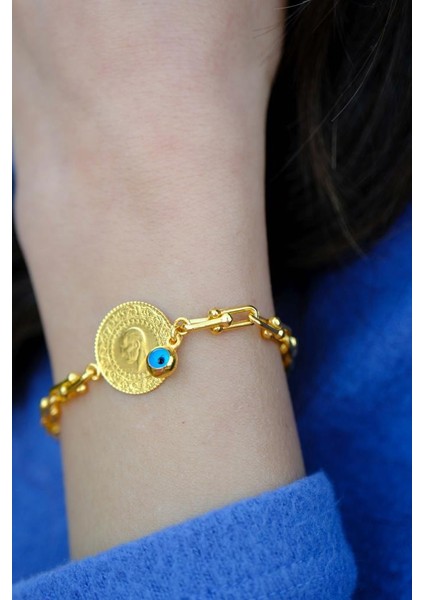 Altın Çeyrekli Ataç Bileklik