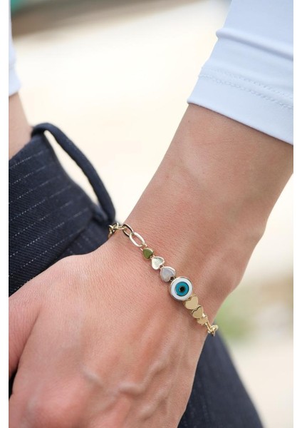 Altın Kalpli Nazar Bileklik indirimleri