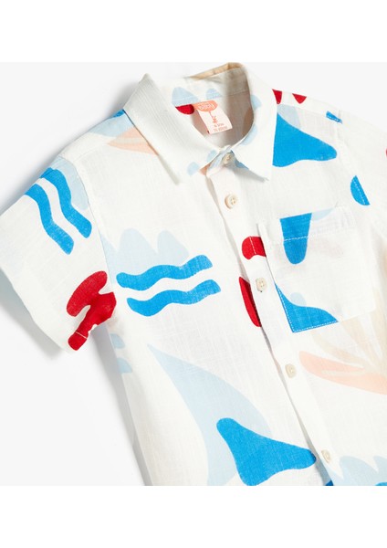 Gömlek Kısa Kollu Baskılı Cep Detaylı modelleri