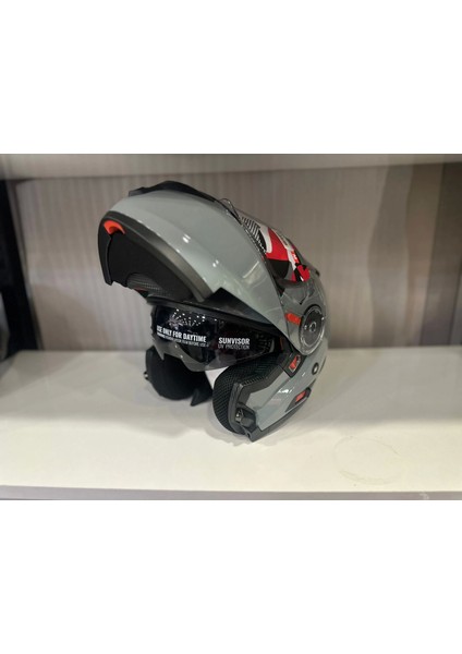 Kask Shıro SH-508 Nardo Gri Çene Açılır