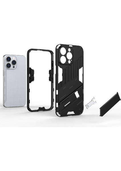 Iphone 14 Için Kılıf Pro Sağlam Askeri Koruyucu Kapak Kickstand (Yurt Dışından)