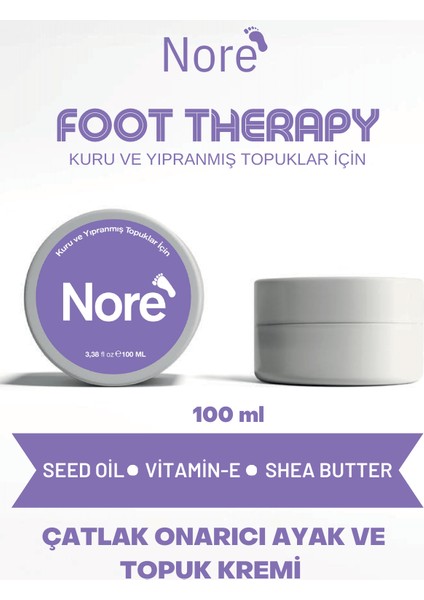 Kuru Ve Yıpranmış Ayaklar & Topuklar Için Çatlak Tamir Edici Ayak Ve Topuk Kremi Foot Therapy 100 Ml