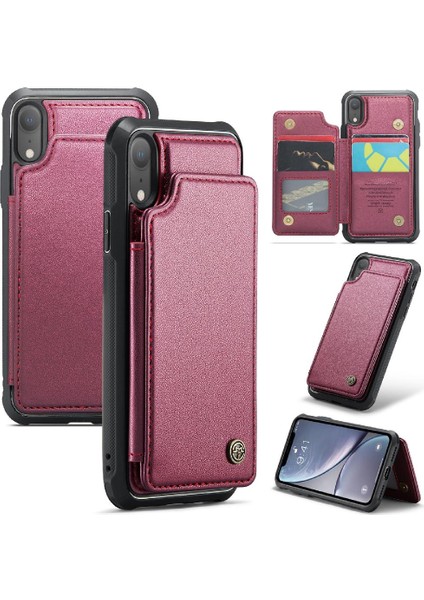 IPhone Xr Kickstand Rfıd Engelleme Pu Deri Kart Için Caseme Cüzdan Kılıf (Yurt Dışından)