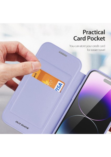 Rfıd Engelleme Kart Yuvası Pu Kapak ile IPhone 14 Pro Max Için Duducase Durumda (Yurt Dışından)
