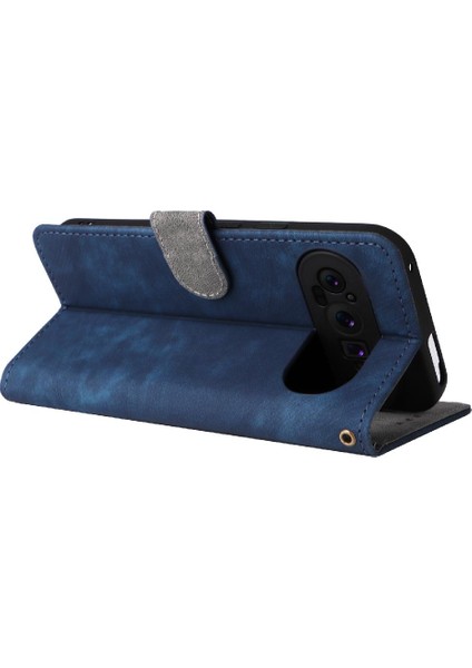 Google Piksel 9 Pro Flip Folio Cüzdan Rfıd Engelleme Kart Yuvaları Pu Için Kılıf (Yurt Dışından)