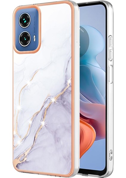 Motorola Moto G34 Koruma Için Kılıf Ince Tpu Mermer Desen Yumuşak Tampon (Yurt Dışından)