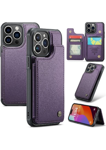 IPhone 15 Için Caseme Cüzdan Durumda Pro Kickstand Pu Deri Kart Tutucu (Yurt Dışından)