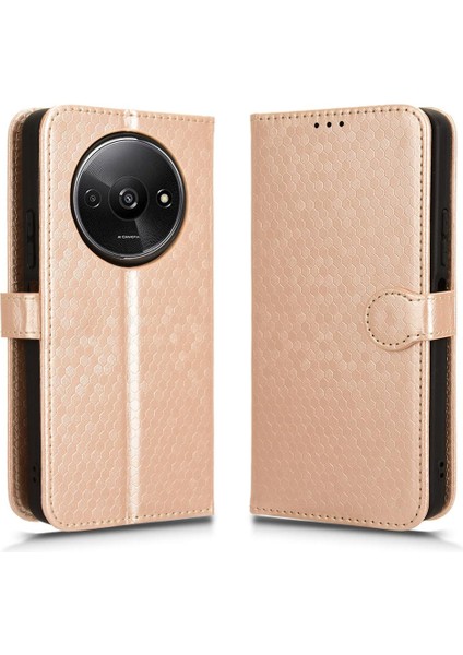 Xiaomi Redmi A3 Geometrik Desen Manyetik Toka Deri Cüzdan (Yurt Dışından)