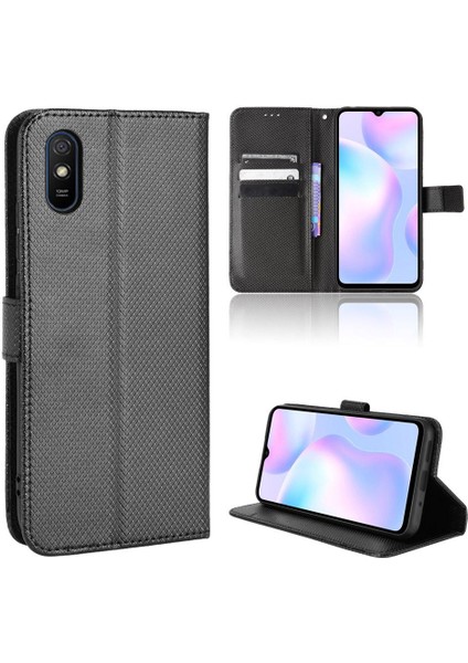 Xiaomi Redmi 9A Için Kılıf Kapak Manyetik Cüzdan Kickstand Kart Tutucu (Yurt Dışından)