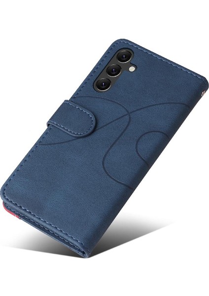 Samsung Galaxy A05S Iki Renkli Dikiş Pu Deri Flip Folio Için Kılıf (Yurt Dışından) fiyatları