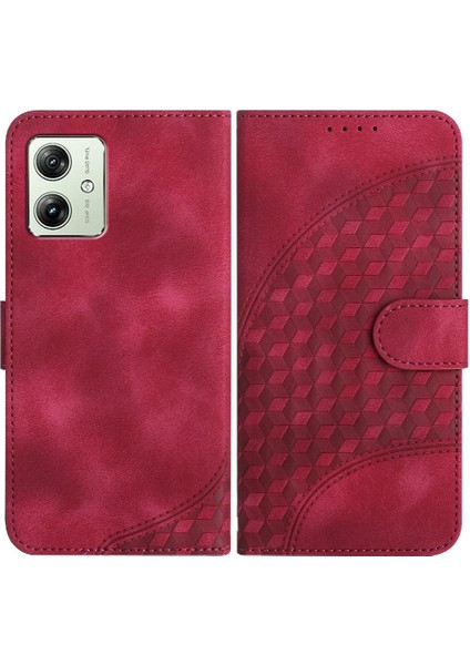 Motorola Moto G54 5g Manyetik Kart Tutucu Geometrik Desen Pu (Yurt Dışından)