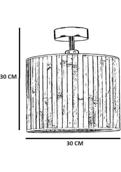 Bambu 010 Abajurlu Plafonyer Avize