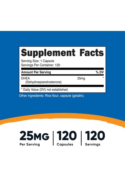 Nutricost 25 Mg Dhea Testo 120 Capsules