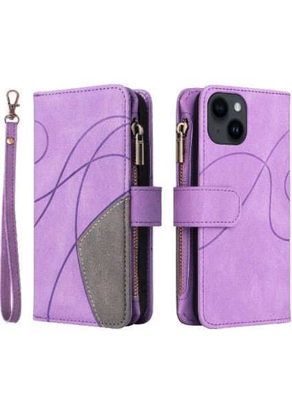 Kart Yuvası Standı Dokuz Kart ile IPhone 15 Kickstand Koruyucu Kılıf (Yurt Dışından)