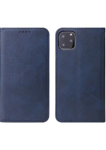 Iphone 11 Için Kılıf Deri Folio Flip Case Manyetik Karbon Fiber Kart ile (Yurt Dışından)