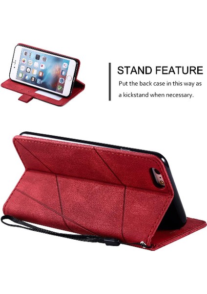 IPhone 6 Için Kılıf Artı/6s Artı Manyetik Pu Deri Kart Tutucu Kickstand (Yurt Dışından)