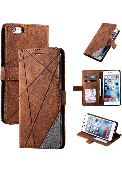 IPhone 6 Için Kılıf Artı/6s Artı Manyetik Pu Deri Kart Tutucu Kickstand (Yurt Dışından)