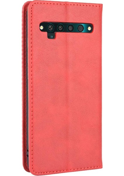 Tcl 10 Pro Manyetik Kapatma Pu Deri Cüzdan Için Kılıf (Yurt Dışından)