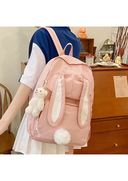 Üçüncü Sınıftan Altıncı Sınıfa Kadar Ilkokul Öğrencileri Için Sırt Çantası, Ortaokul Öğrencileri ve Lise Öğrencileri Için Sevimli Tavşanlı Basit Sırt Çantası (Yurt Dışından)