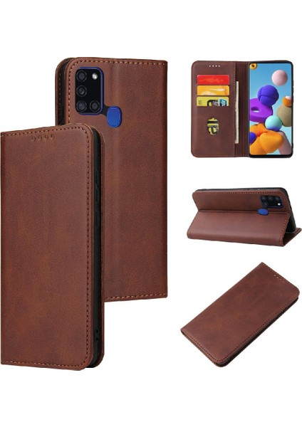 Samsung Galaxy A02/M02 Deri Folio Flip Case Tam Koruma (Yurt Dışından)