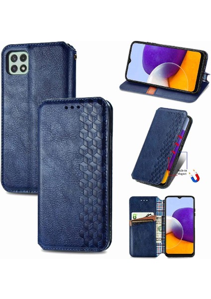 Samsung Galaxy A22 5g Cüzdan Fonksiyonu Için Kılıf Moda Tasarım Deri (Yurt Dışından)