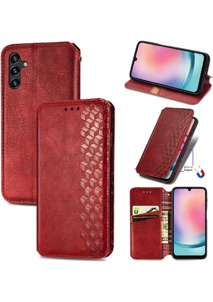 Samsung Galaxy A24 4g Için Kılıf Moda Tasarım Cüzdan Fonksiyonu Kapak Çevirin (Yurt Dışından)