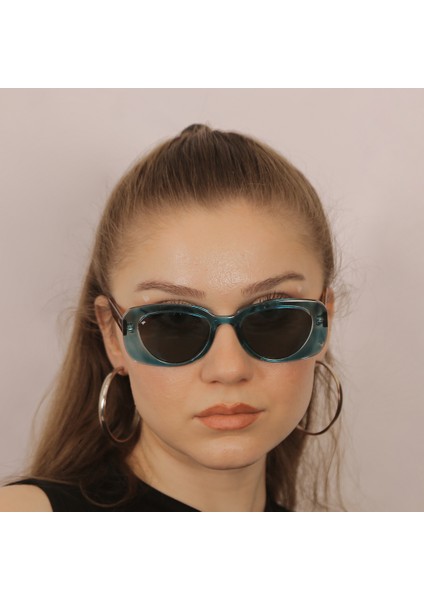 Caroline Indigo -Vintagedemi - Cam Yeşil Güneş Gözlüğü