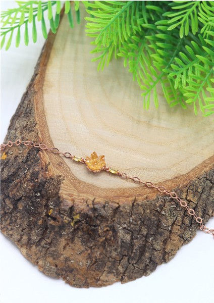 Sitrin Taşlı Rose Kaplama 925 Ayar Gümüş Kadın Bileklik 201023071 fiyatları