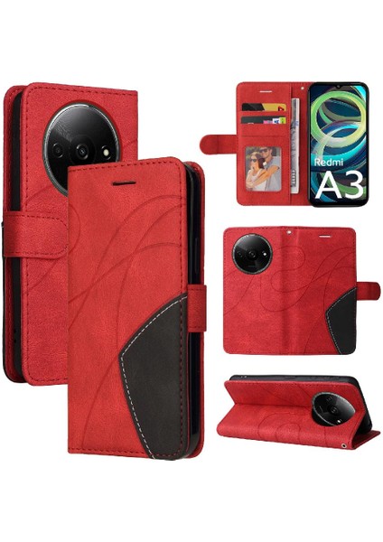 Xiaomi Redmi A3 Için Flip Case Pu Deri Flip Folio Kılıf Kickstand ile (Yurt Dışından)