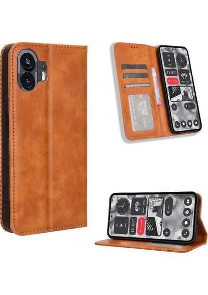 Nothing Kılıf Telefon 2 Pu Deri Manyetik Kapatma Cüzdan (Yurt Dışından)