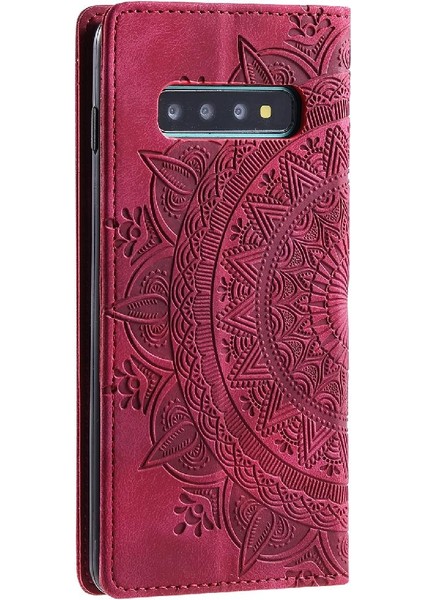Samsung Galaxy S10 Artı Yan Toka Pu Deri Kart Ekleme (Yurt Dışından)