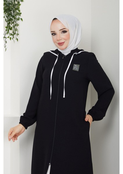 Bige Kadın Krep Kapüşonlu Fermuarlı Cepli Ara Boy Kap fiyatları