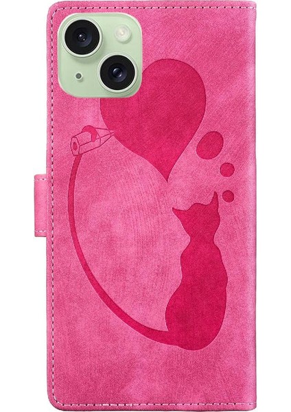 IPhone 15 Için Kılıf Kabartmalı Sevimli Kedi Cüzdan Kılıf Kart Cep Flip Folio (Yurt Dışından) fırsatları