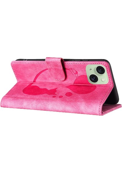 IPhone 15 Için Kılıf Kabartmalı Sevimli Kedi Cüzdan Kılıf Kart Cep Flip Folio (Yurt Dışından) indirimleri