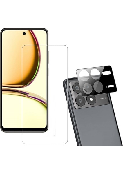 Xiaomi Poco X6 Pro Ekran Koruyucu Şeffaf + 3D Kamera Camı Siyah