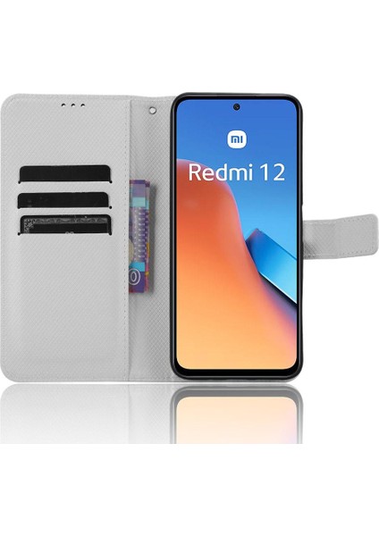 Xiaomi Redmi Için 12 4g Kart Tutucu Kickstand Manyetik Cüzdan Kapak (Yurt Dışından)
