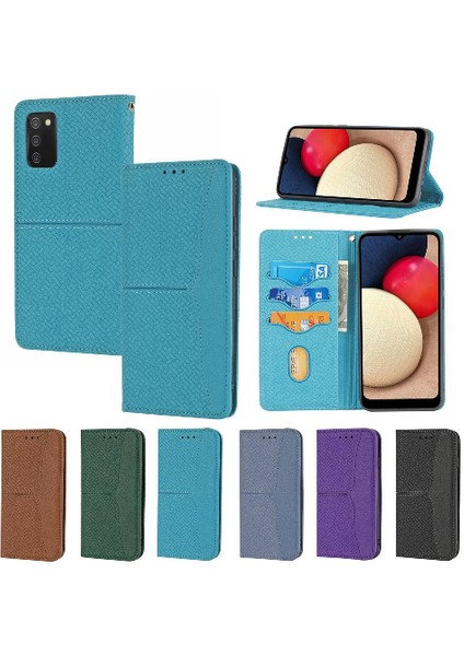 Samsung Galaxy A02S Kredi Kartı Tutucu Pu Deri Kapak Flip Book Için Kılıf (Yurt Dışından)