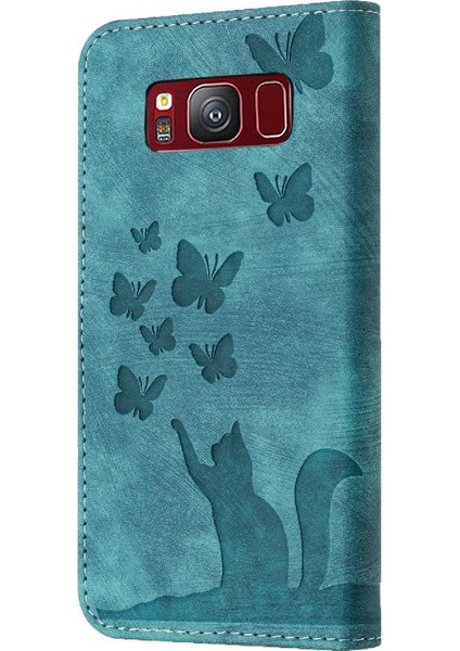 Samsung Galaxy S8 Artı Tutucu Kapak Flip Için Kılıf Folio Kabartmalı Kedi (Yurt Dışından)