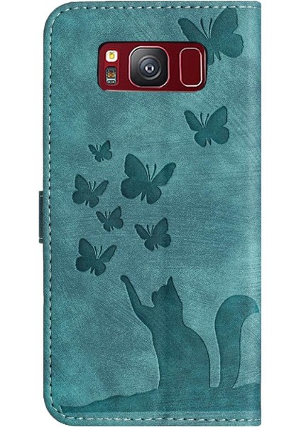 Samsung Galaxy S8 Artı Tutucu Kapak Flip Için Kılıf Folio Kabartmalı Kedi (Yurt Dışından)
