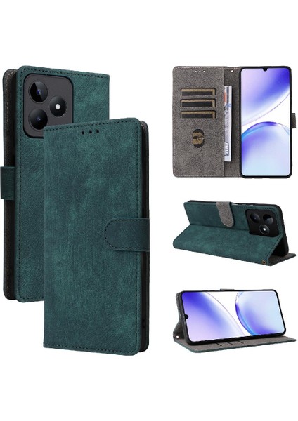 Realme C51 4g Kart Yuvaları Için Kılıf Kapak Manyetik Kapatma Flip Folio Cüzdan (Yurt Dışından)