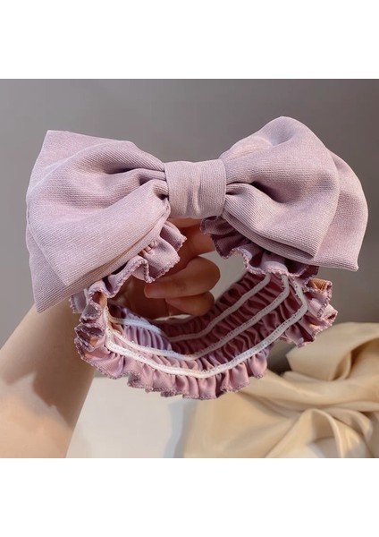 Yüz Yıkama ve Makyaj Için Çift Katmanlı Fiyonklu Dantel Saç Bandı, Kadın Saç Aksesuarları Için Ince Prenses Geniş Kenarlı Saç Bandı (Yurt Dışından)