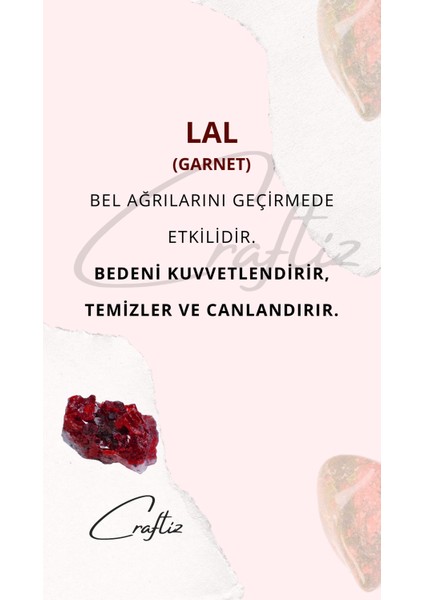 Lal Garnet Doğal Taş Bileklik