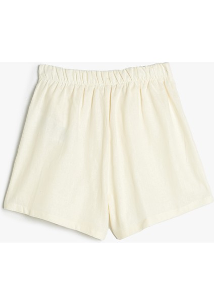 Keten Şort Etek Beli Lastikli fiyatları