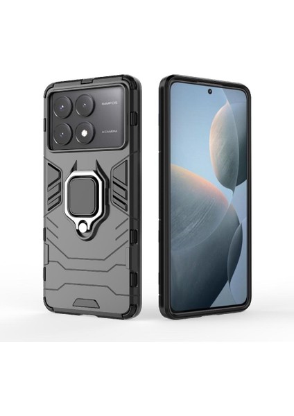 Xiaomi Poco X6 Pro 5g Için Kılıf 360 &deg; Dönen Halka Askeri Damla Koruma (Yurt Dışından)