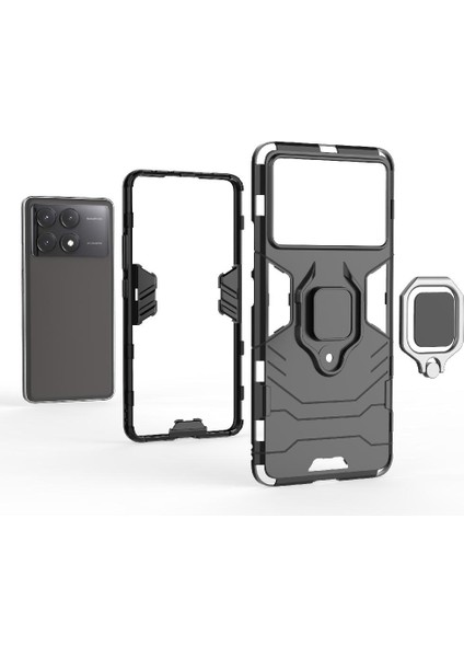 Xiaomi Poco X6 Pro 5g Için Kılıf 360 &deg; Dönen Halka Askeri Damla Koruma (Yurt Dışından) fiyatları