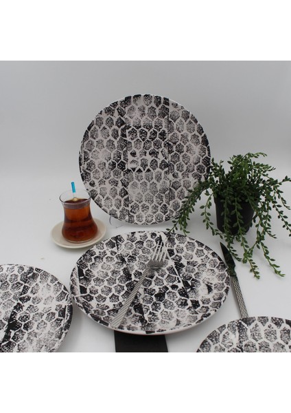 Snake 25 cm Servis Tabağı Siyah