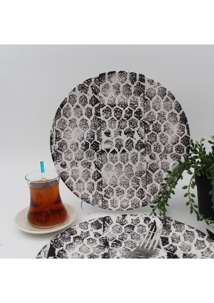 Snake 25 cm Servis Tabağı Siyah