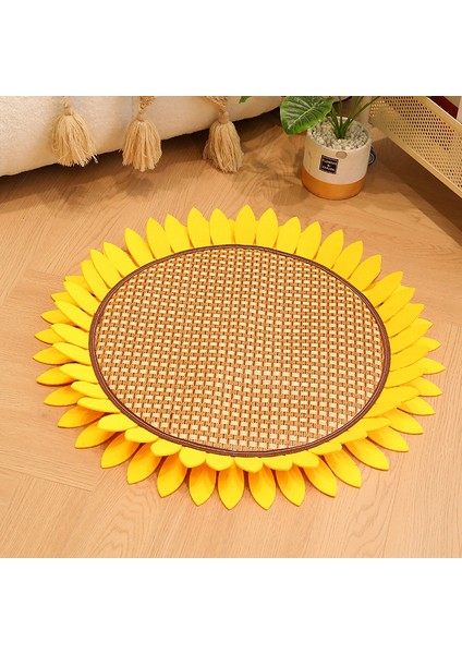 Ayçiçeği Yaz Kedi Kulübesi Matı, Dört Mevsim Rattan Evcil Hayvan Matı Mat, Teddy Küçük ve Orta Boy Mat (Yurt Dışından)