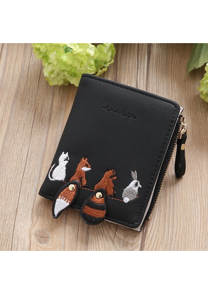 Yeni Stil Kadın Kısa Öğrenci Cüzdanı Kore Tarzı Sevimli Küçük Taze Katlanır Mini Moda Kişiselleştirilmiş Bozuk Para Cüzdanı (Yurt Dışından)