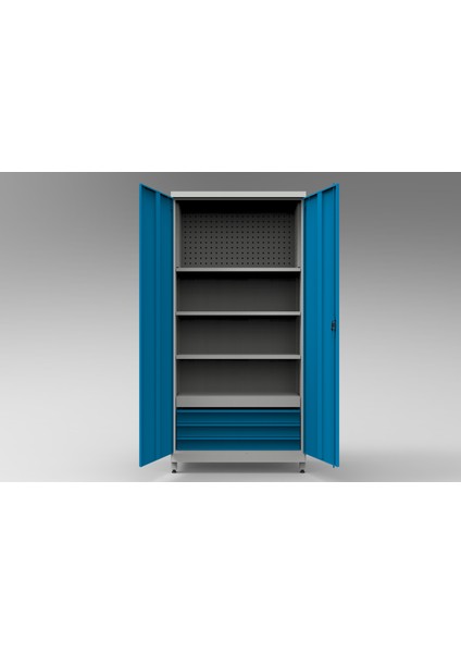 3 Çekmeceli-3 Raflı Panolu Malzeme Dolabı